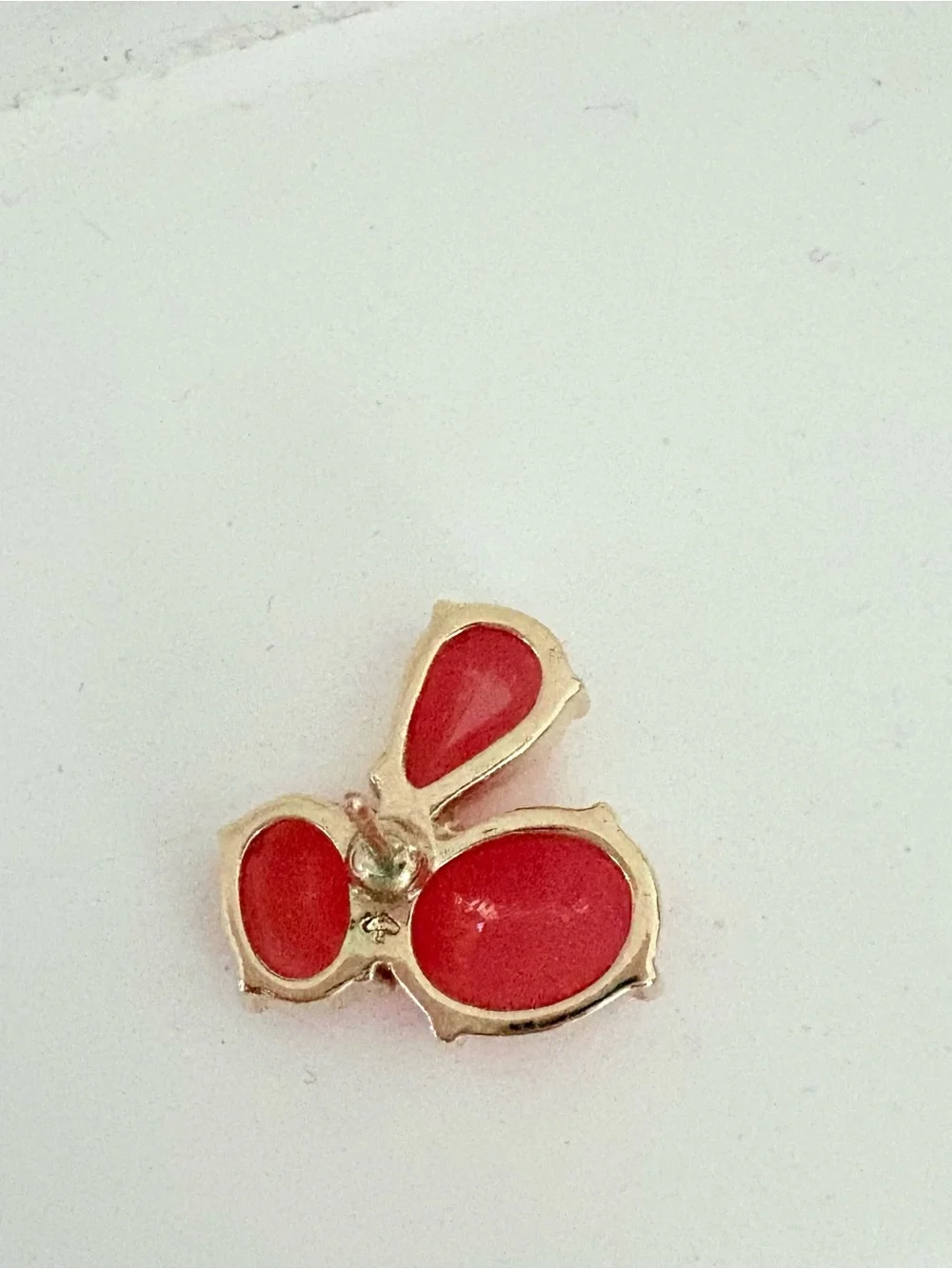 Kate Spade New York Rare Flowers Triple Stone Stud Earrings Orange Coral Elegant